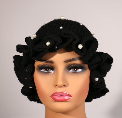 Fashion Pearl Ruffle Hat #RFPRL10