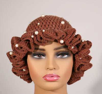 Fashion Pearl Ruffle Hat #RFPRL10