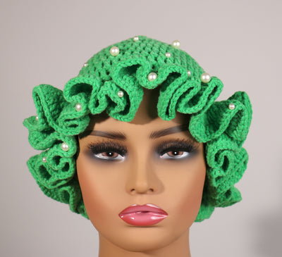 Fashion Pearl Ruffle Hat #RFPRL10