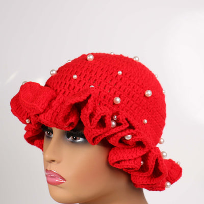 Fashion Pearl Ruffle Hat #RFPRL10