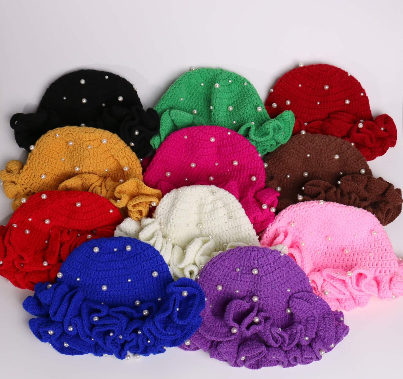 Fashion Pearl Ruffle Hat #RFPRL10