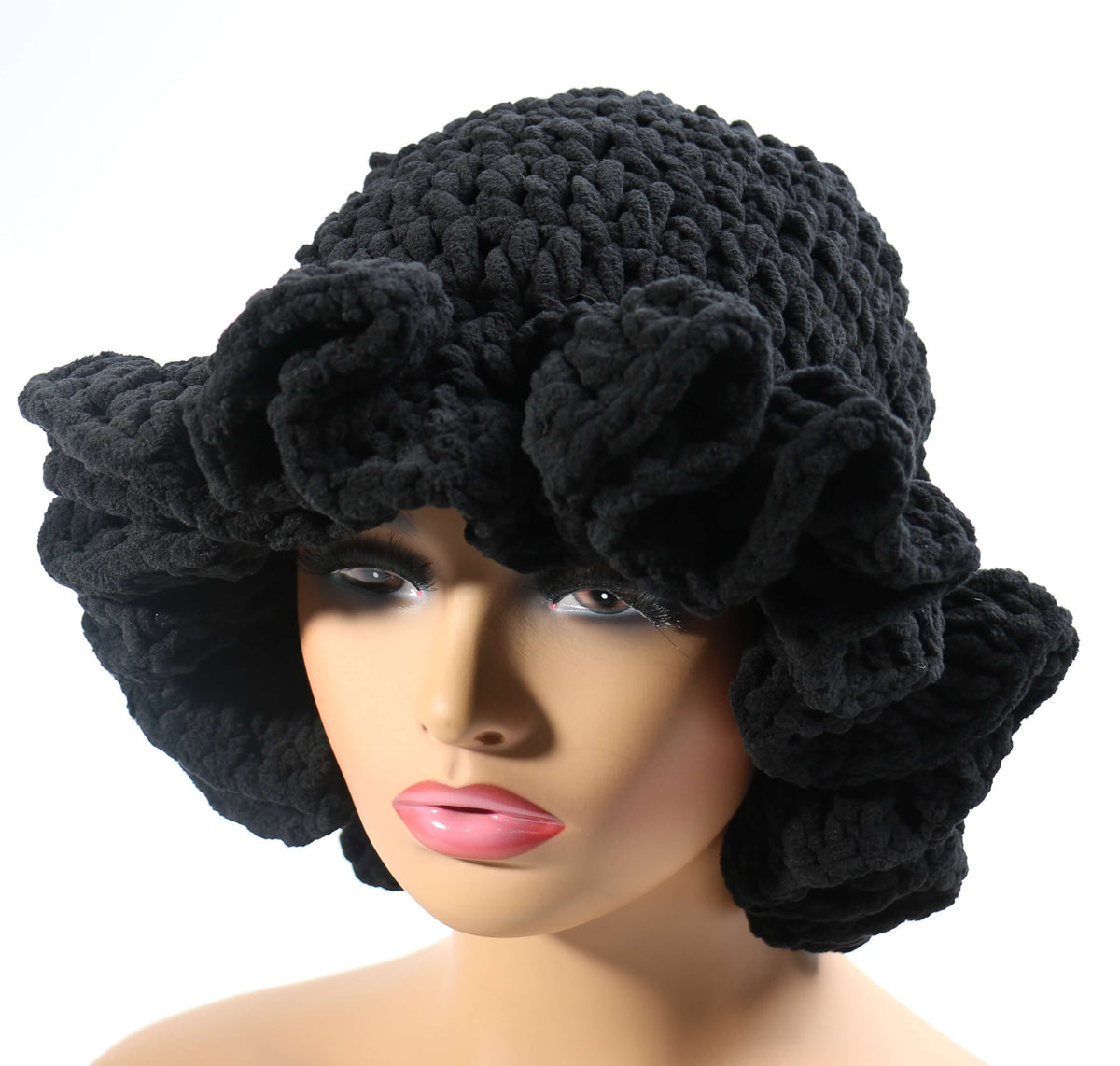 Thick Ruffle Hat #RFTH-20B (6PC)