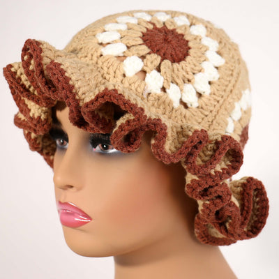 Design Ruffle Crochet Knit Hat #RUFD30 (12PC)