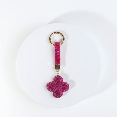 Fashion Rhinestone Clover Keychain #RYKC06 - Multiple Colors (PC)