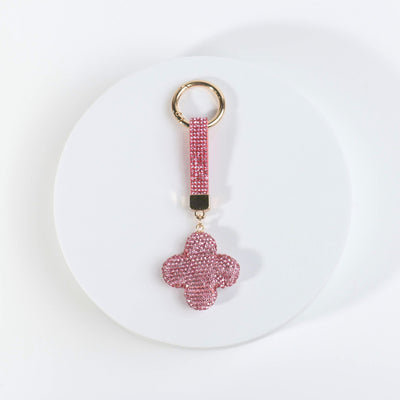 Fashion Rhinestone Clover Keychain #RYKC06 - Multiple Colors (PC)