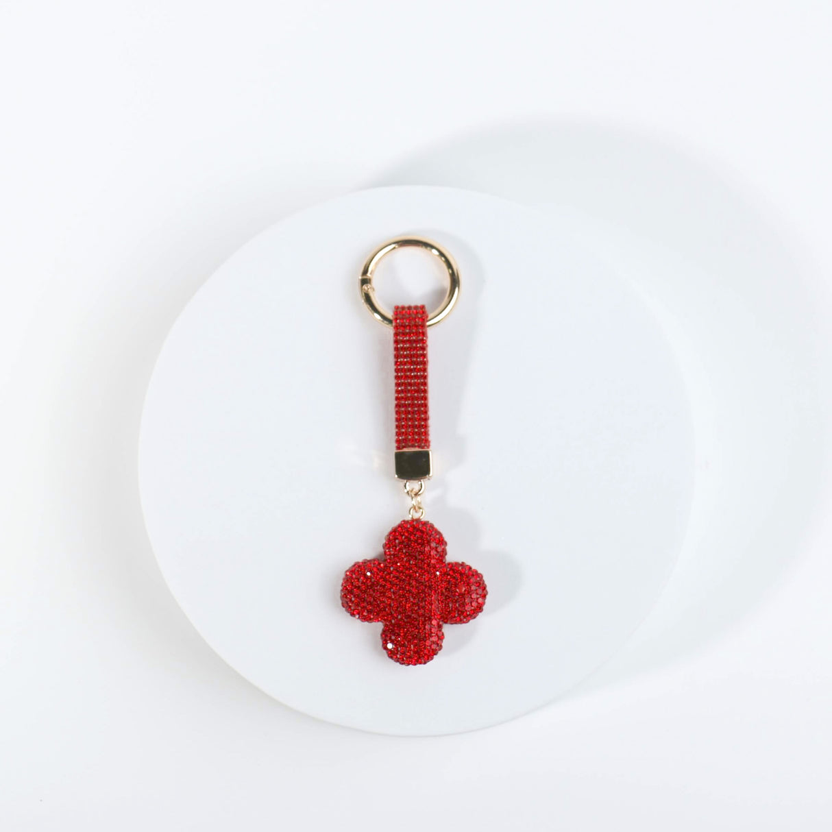 Fashion Bling Rhinestone Clover Keychain #RYKC06 - Multiple Colors (PC)