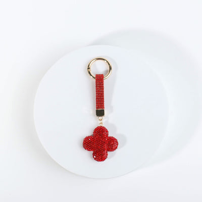 Fashion Rhinestone Clover Keychain #RYKC06 - Multiple Colors (PC)