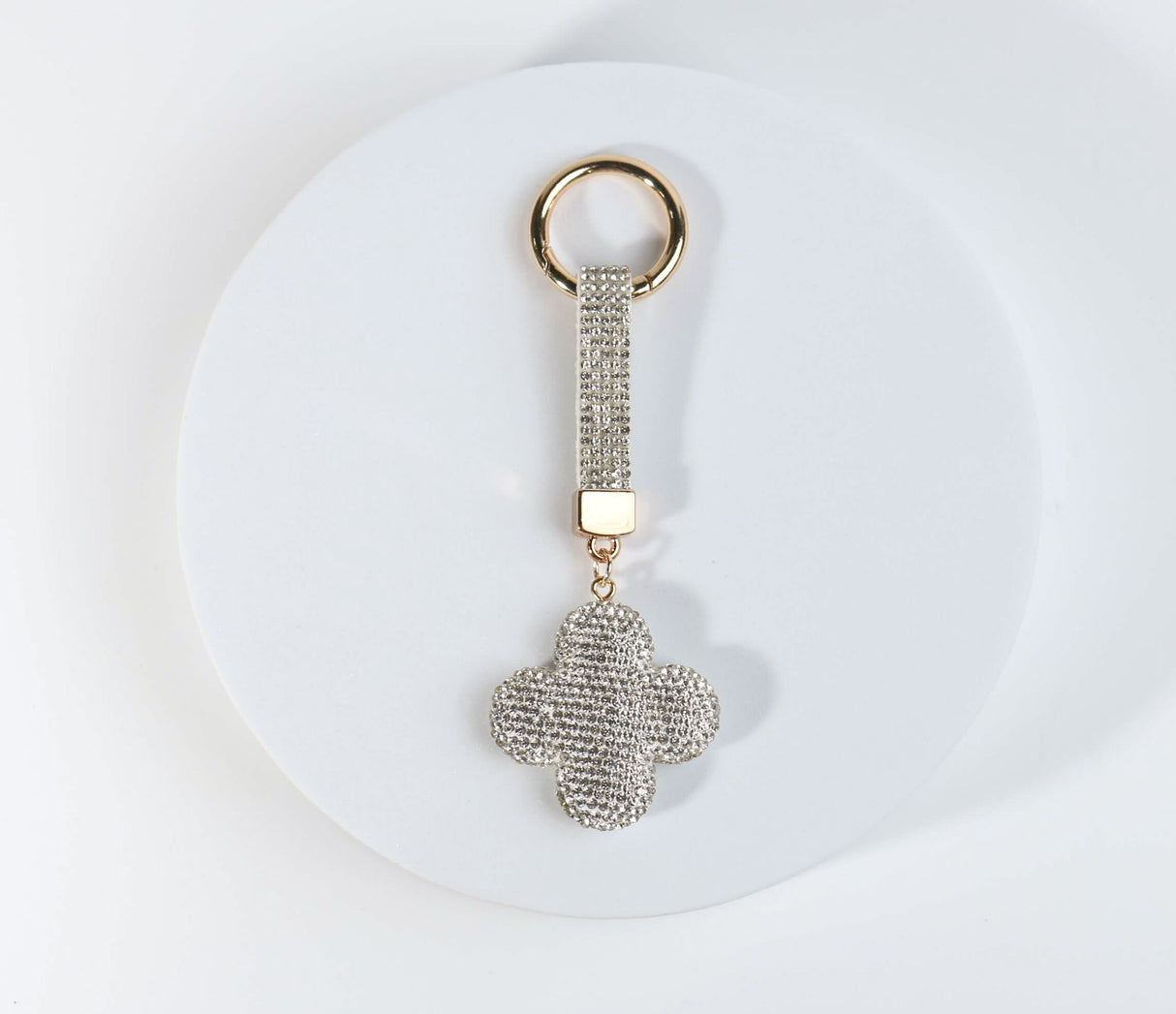 Fashion Bling Rhinestone Clover Keychain #RYKC06 - Multiple Colors (PC)