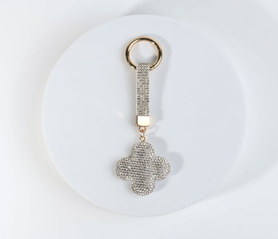 Fashion Rhinestone Clover Keychain #RYKC06 - Multiple Colors (PC)