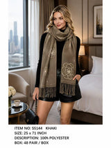 Fashion Flower Design Fringe Scarf #S5144 - Multiple Colors (PC)