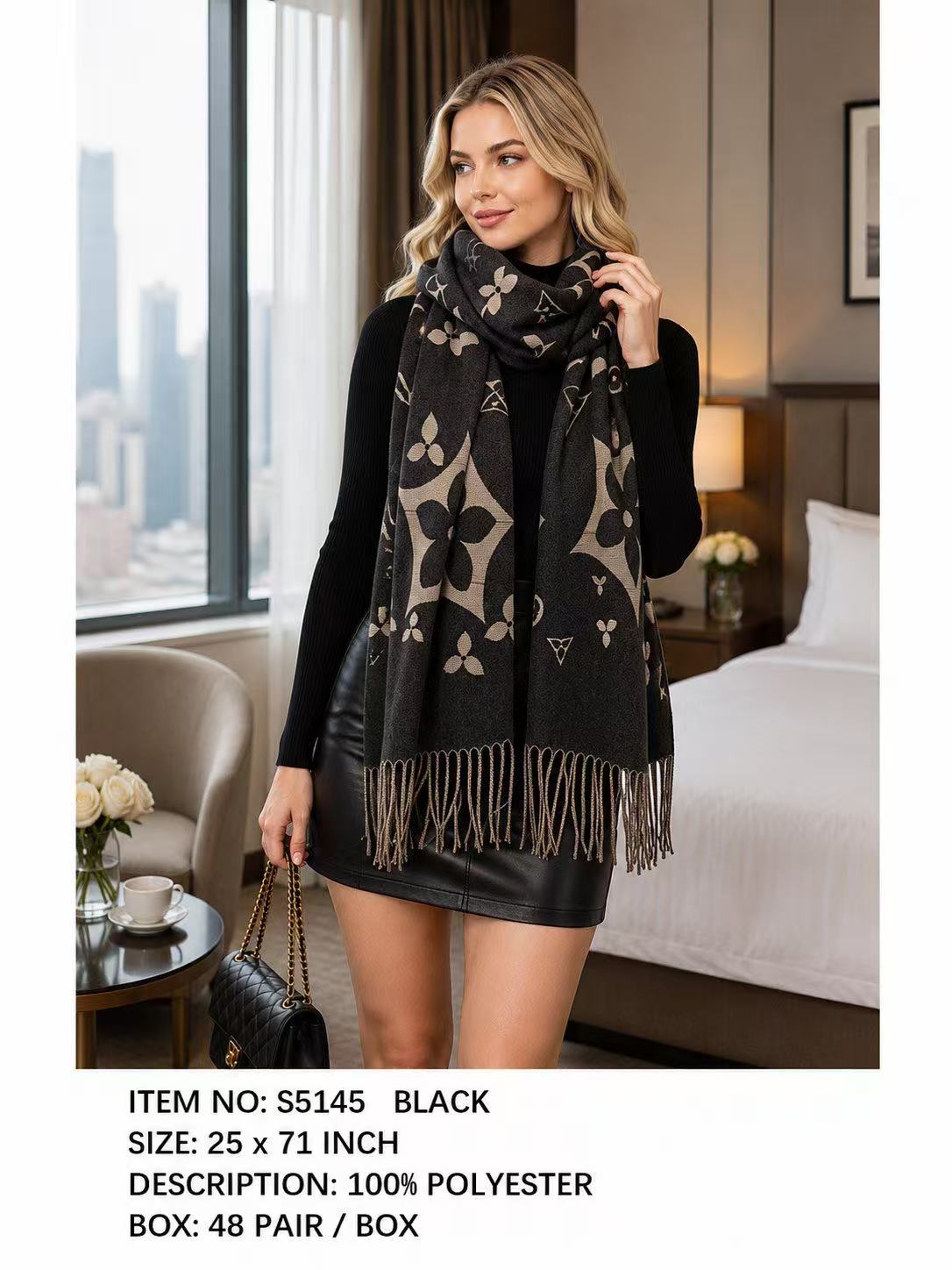 Fashion Design Fringe Scarf #S5145 - Multiple Colors (PC)
