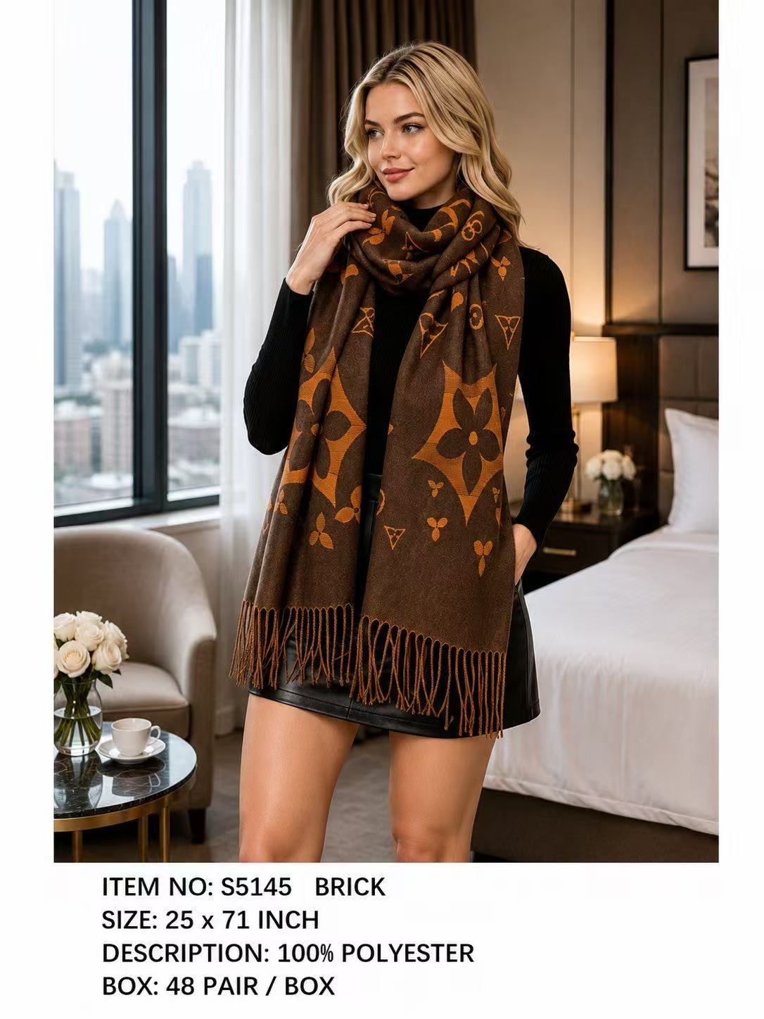 Fashion Design Fringe Scarf #S5145 - Multiple Colors (PC)