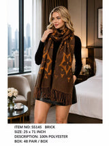 Fashion Design Fringe Scarf #S5145 - Multiple Colors (PC)