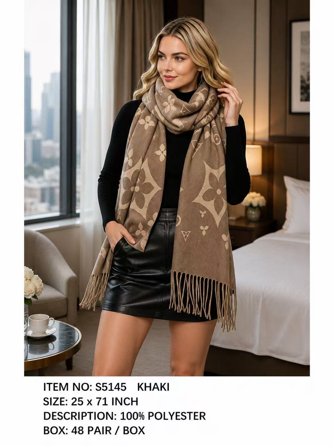 Fashion Design Fringe Scarf #S5145 - Multiple Colors (PC)