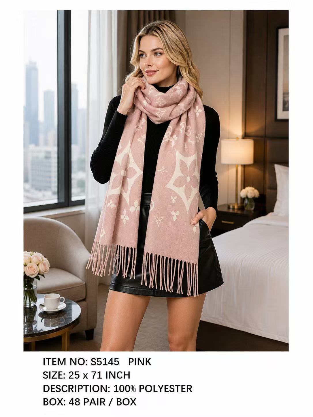 Fashion Design Fringe Scarf #S5145 - Multiple Colors (PC)