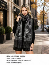 Fashion Design Fringe Scarf #S5149 - Multiple Colors (PC)