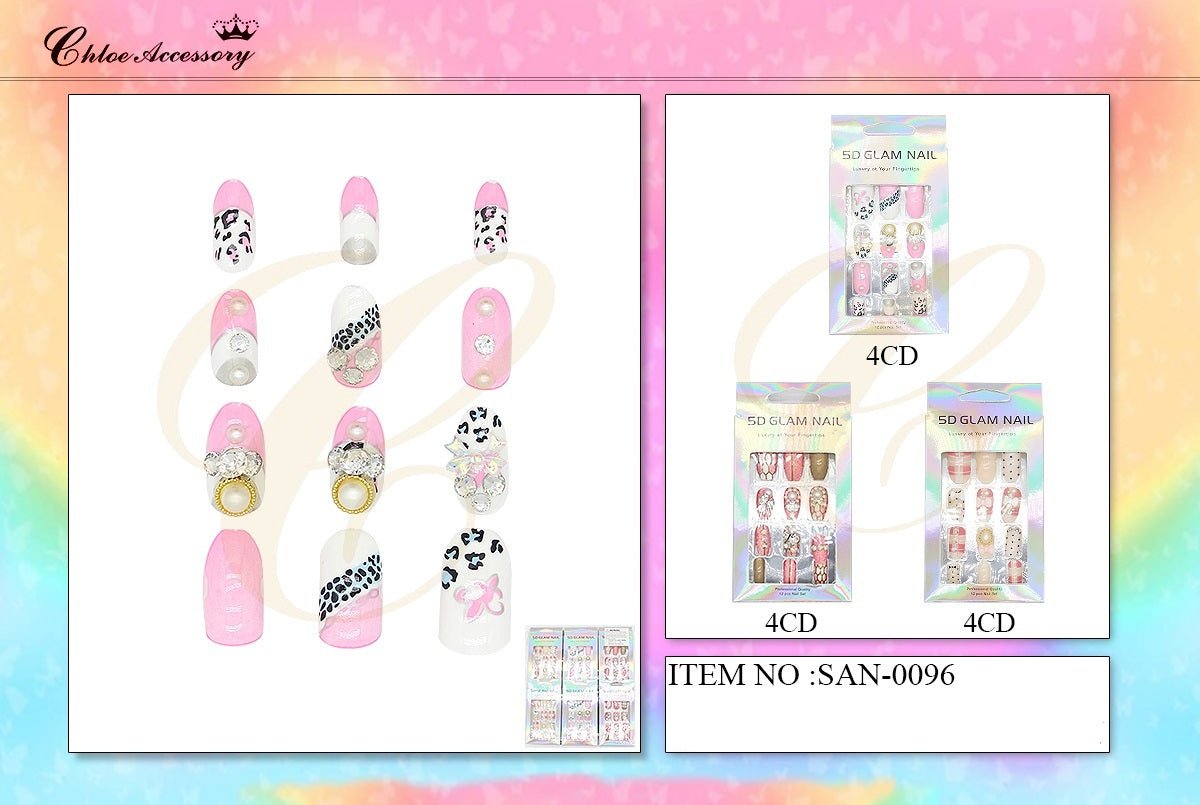 Design Press On Nails #SAN0096 (12PC)