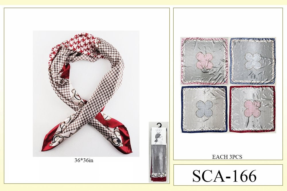 Premium Silky Design Multi Scarf #SCA166 (12PC)