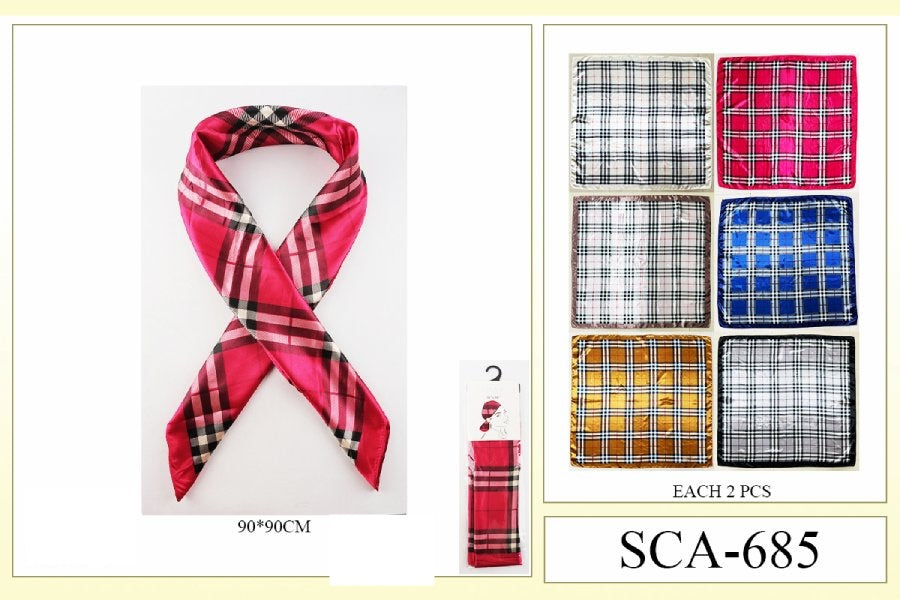 Premium Silky Design Multi Scarf #SCA685 (12PC)
