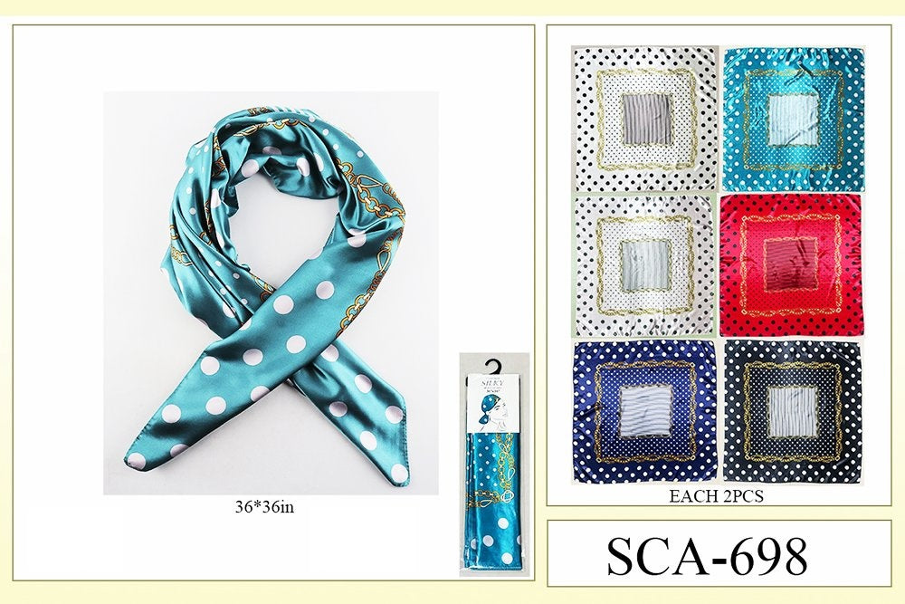 Premium Silky Design Multi Scarf #SCA698 (12PC)
