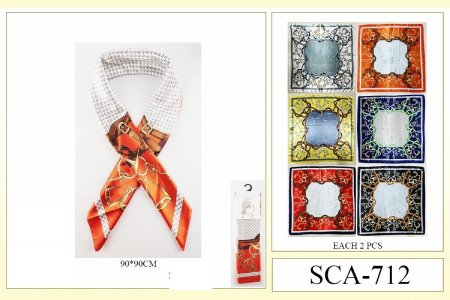 Premium Silky Design Multi Scarf #SCA712 (12PC)