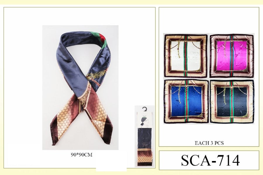 Premium Silky Design  Multi Scarf #SCA714 (12PC)