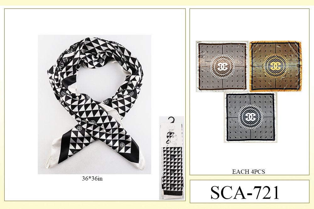 Premium Silky Design Multi Scarf #SCA721 (12PC)