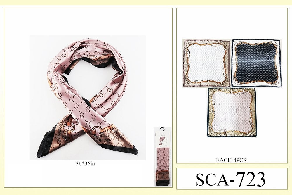 Premium Silky Design Multi Scarf #SCA723 (12PC)
