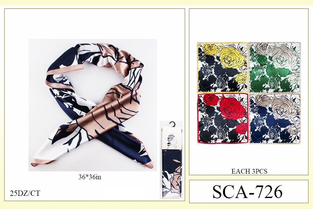 Fashion Designed Head Scarf #SCA726 (12PC)