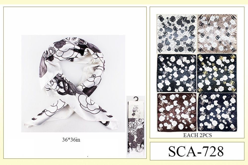 Premium Silky Design Multi Scarf #SCA728 (12PC)