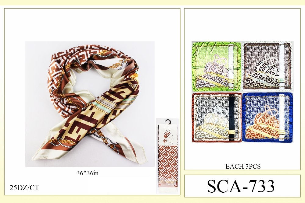 Fashion Designed Head Scarf #SCA733 (12PC)