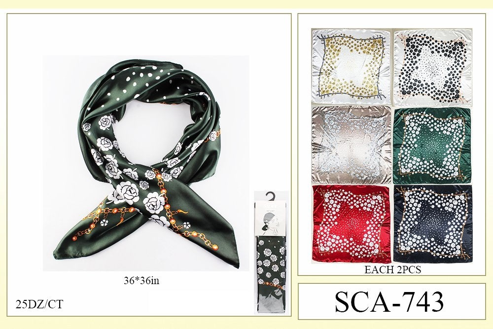 Fashion Designed Head Scarf #SCA743 (12PC)