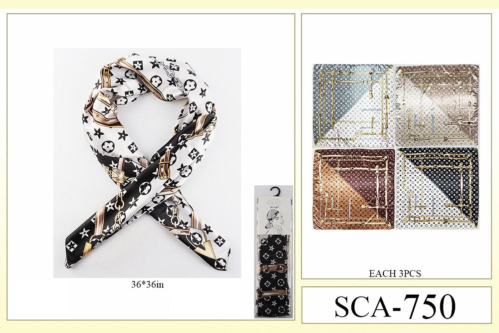 Premium Silky Design  Multi Scarf #SCA750 (12PC)