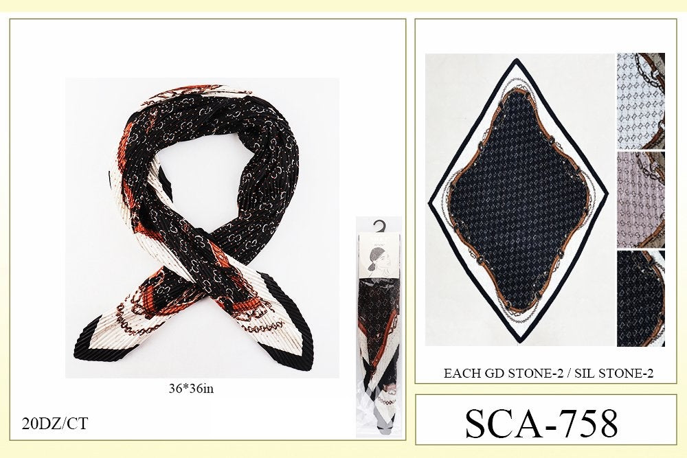 Fashion Designed Head Scarf #SCA758 (12PC)