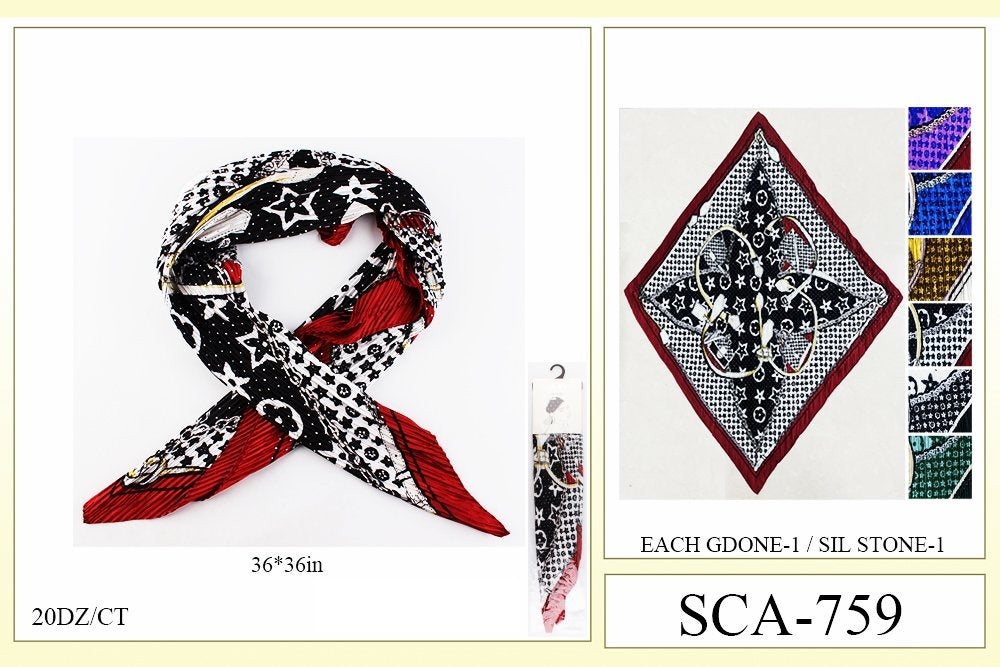 Fashion Designed Head Scarf #SCA759 (12PC)