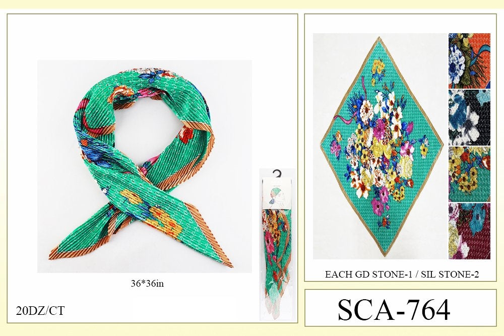 Fashion Designed Head Scarf #SCA764 (12PC)