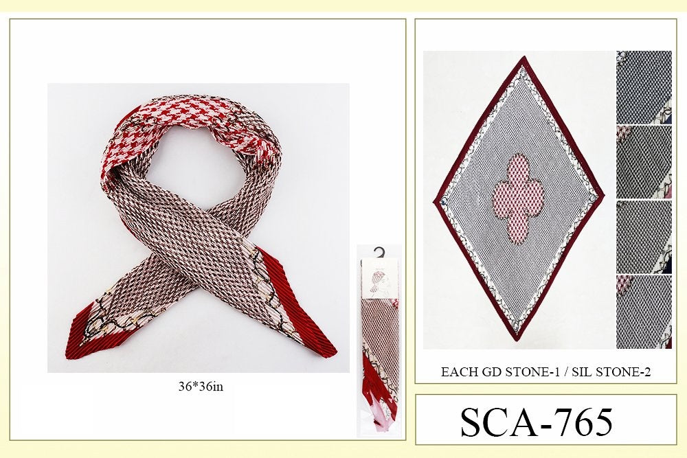 Premium Silky Design Multi Scarf #SCA765 (12PC)