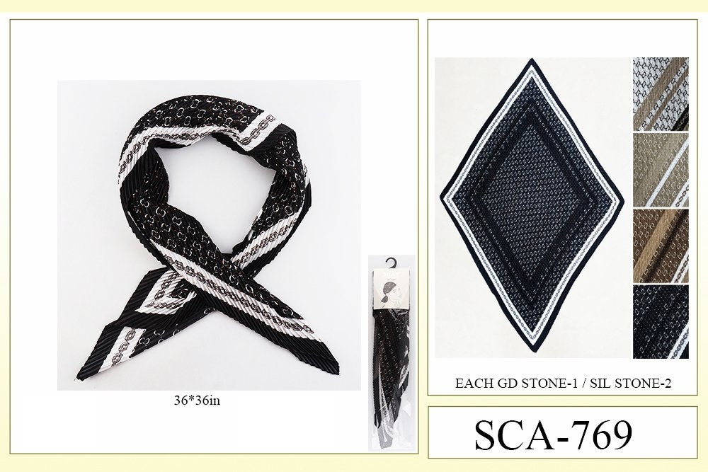 Premium Silky Design Multi Scarf #SCA769 (12PC)
