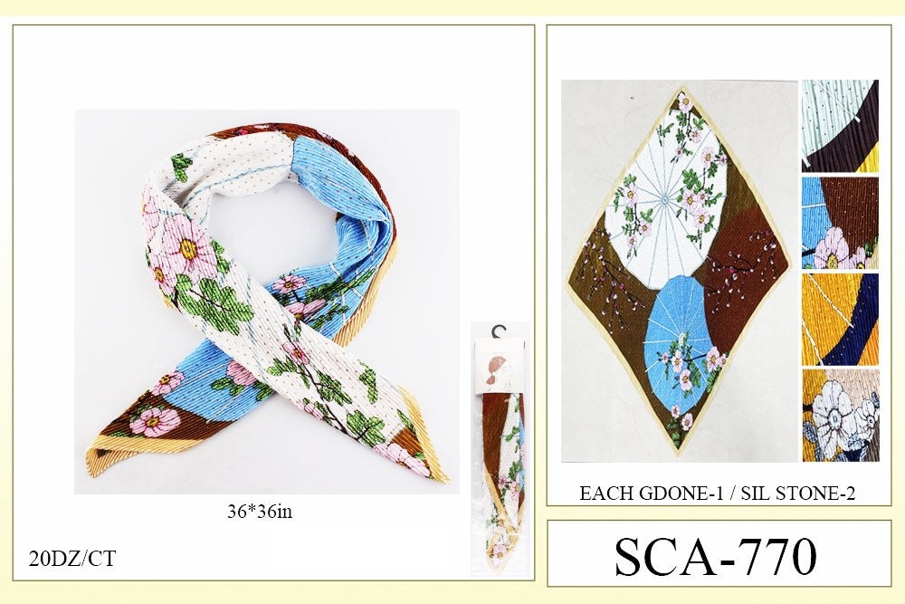 Fashion Designed Head Scarf #SCA770 (12PC)