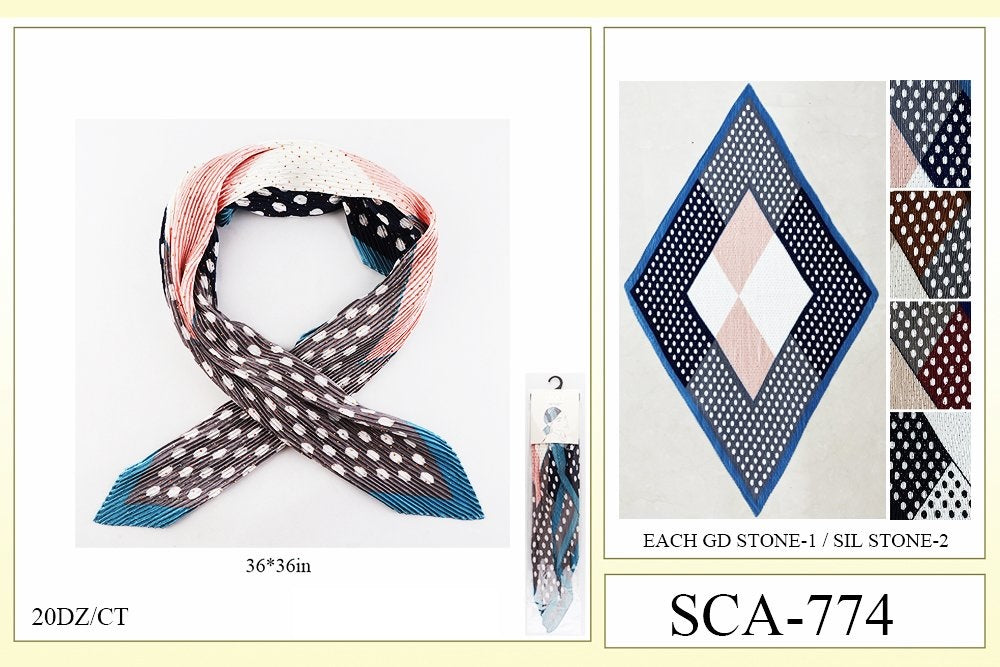 Fashion Designed Head Scarf #SCA774 (12PC)