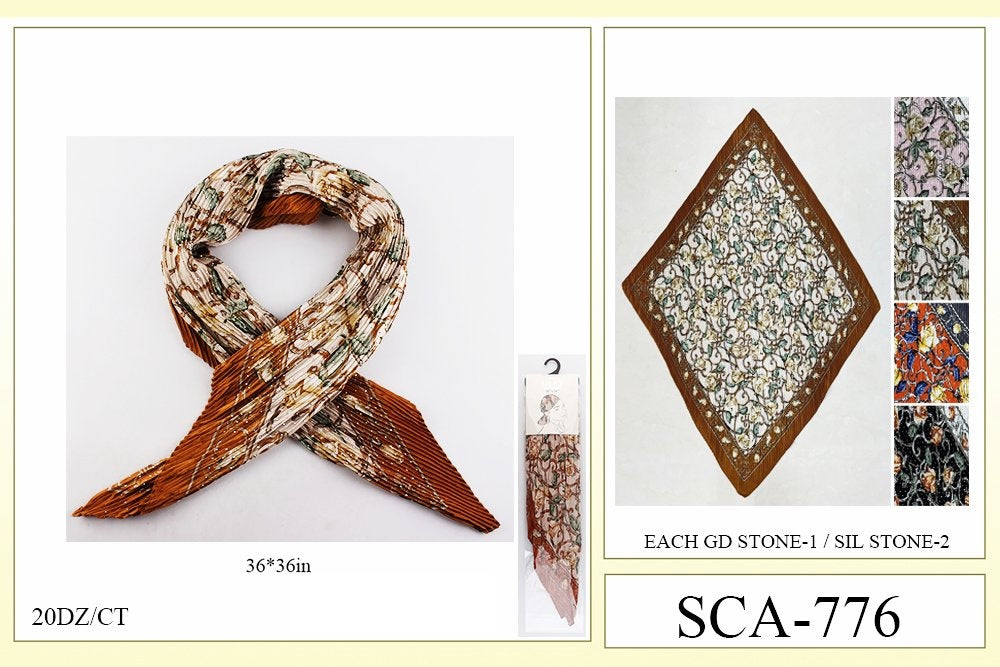 Fashion Designed Head Scarf #SCA776 (12PC)