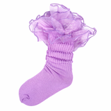 Lace Slouch Socks Kids Size 6-8 (6 PAIRS)
