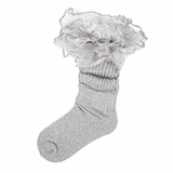 Lace Slouch Socks Kids Size 6-8 (6 PAIRS)