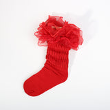 Lace Slouch Socks Kids Size 6-8 (6 PAIRS)