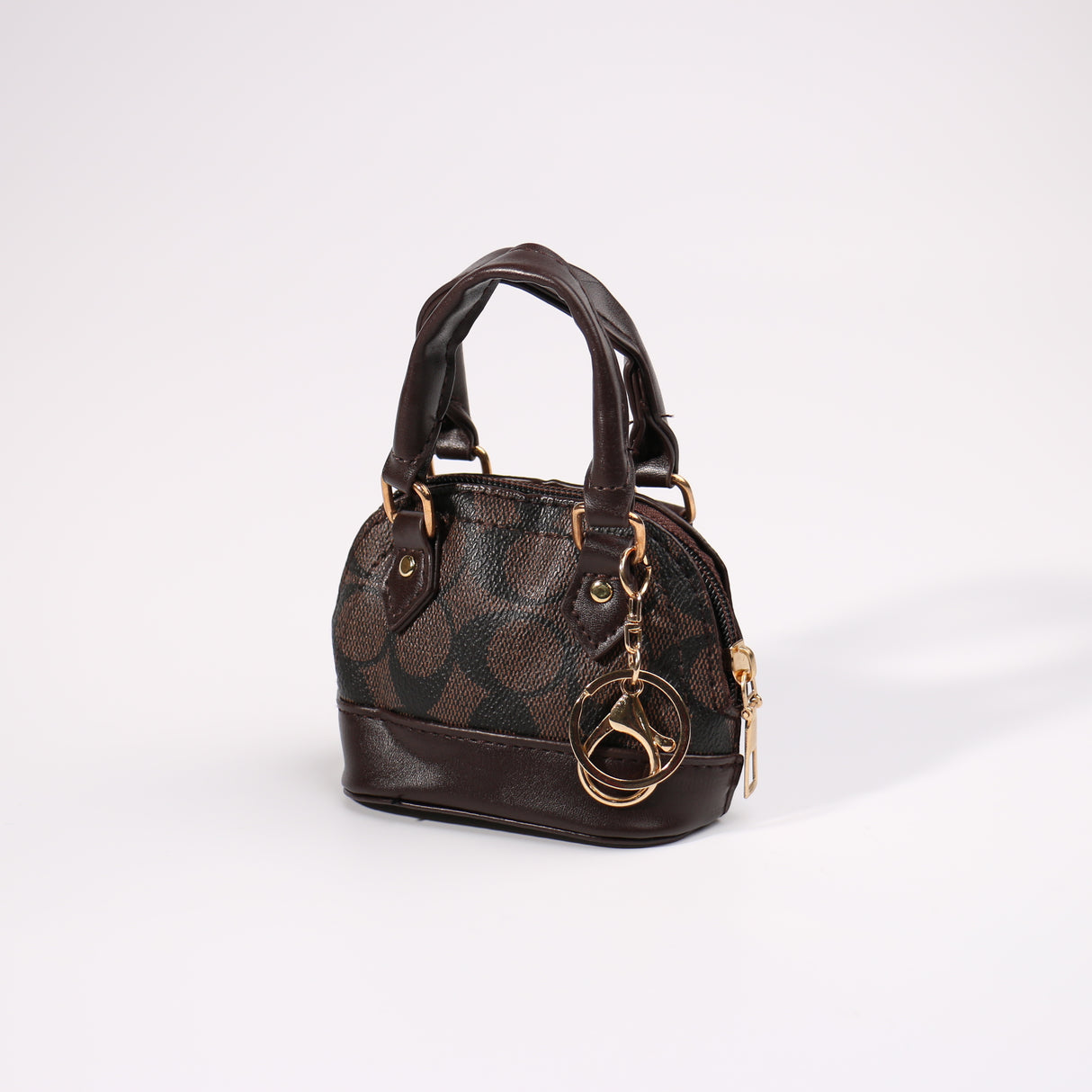 Fashion Medium Keychain / Bag Charm #SMBAGGB03-SQDB2 - Dark Brown (PC)