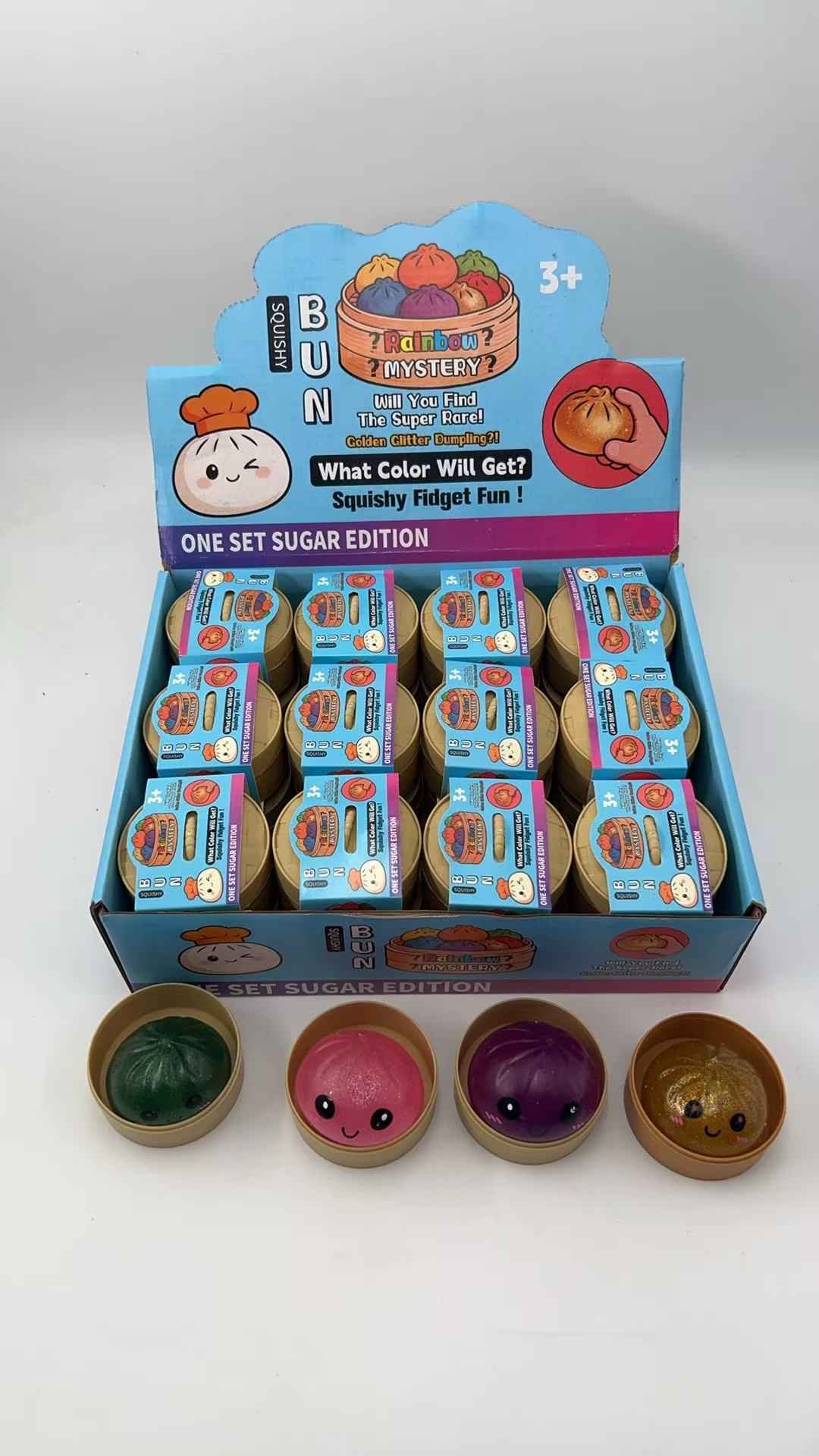 Mini Dumpling Glitter Gel Squishy Toy #SQSH-XS02 (24PC)