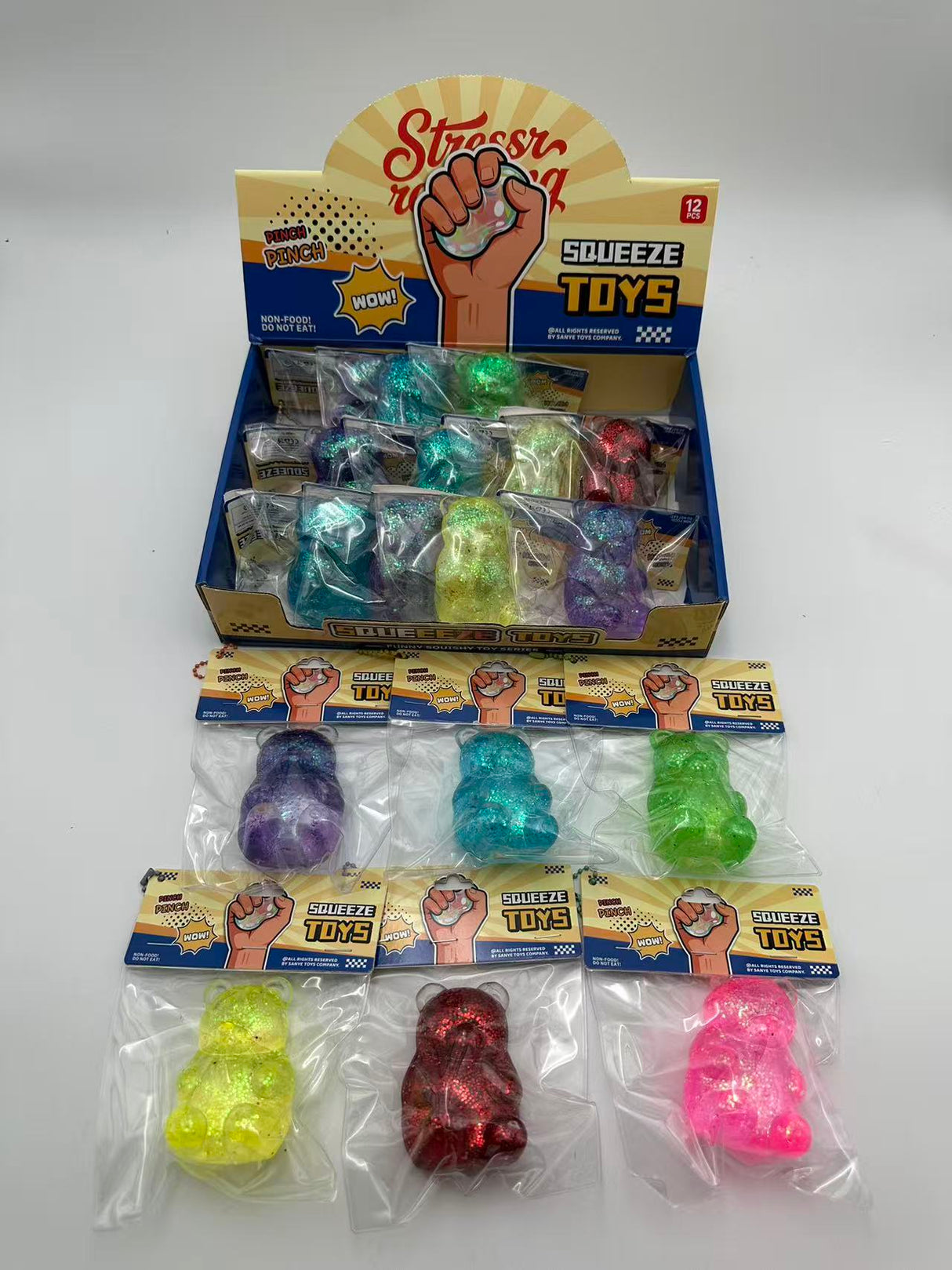 Squishy Sparkling Gummy Bear Toy #SQSH237 (12PC)