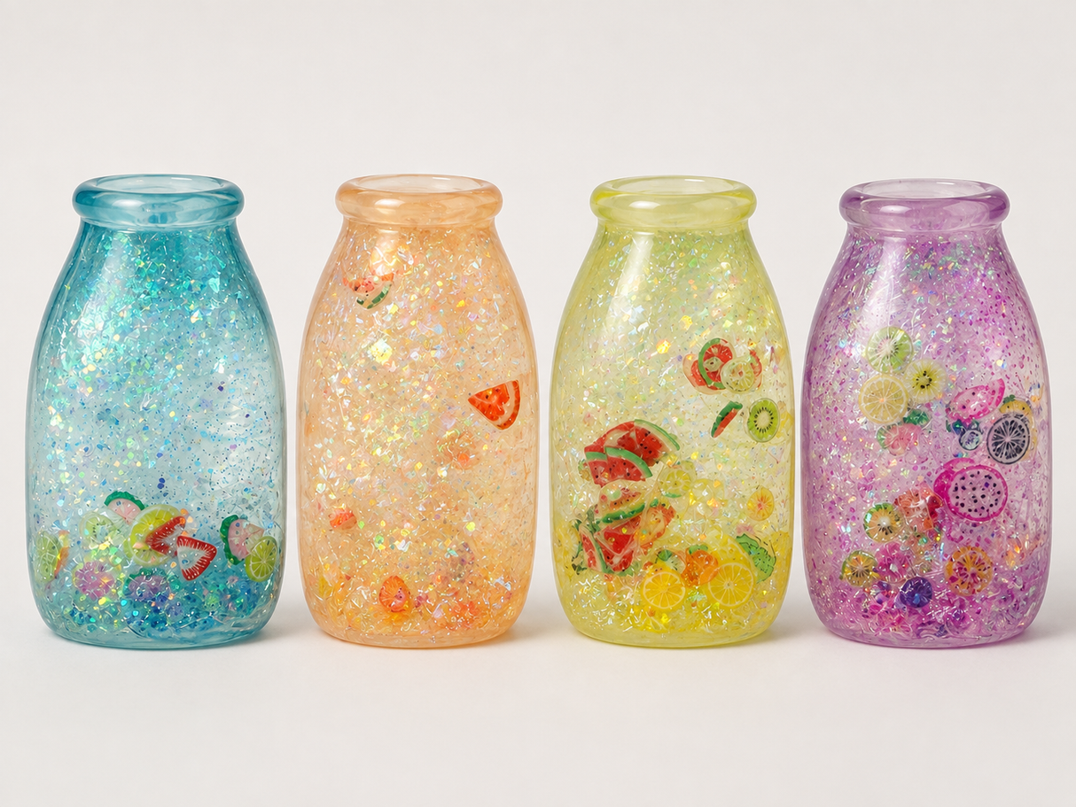 Fruit Charm Bottle Squishy Toy #SQSH264 (12PC)