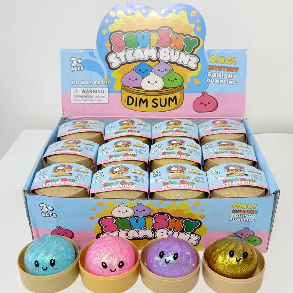 Mini Mystery Glitter Ball Dumpling Squishy Toy #SQSHS02 (24PC)