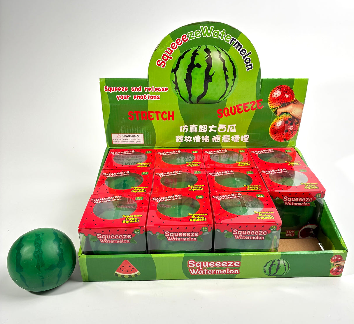 Medium Watermelon Red Ball Squish #SQSH-WTM (12PC)